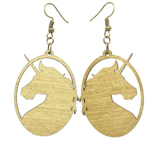 Arany unikornis fa fülbevaló