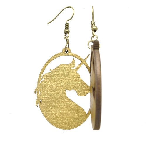 Arany unikornis fa fülbevaló