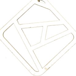 Fehér négyzet fa fülbevaló