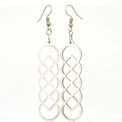 Fehér kelta fonat fa fülbevaló