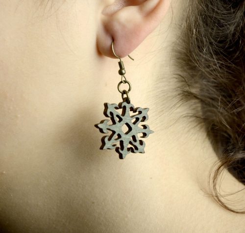 Vintage dió őrző csillag fa fülbevaló