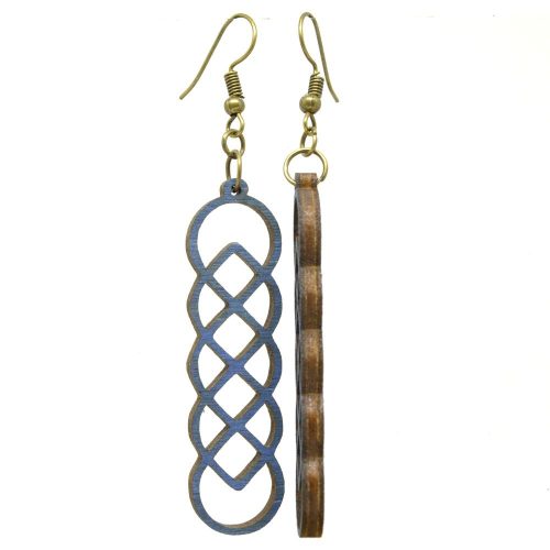 Kék kelta fonat fa fülbevaló