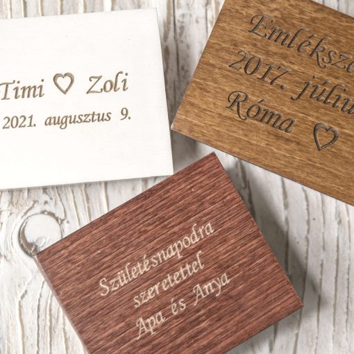 Custom text engraving on the bottom of the music box