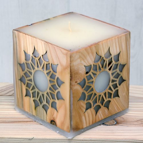 Mandala gyertya vörösfenyő