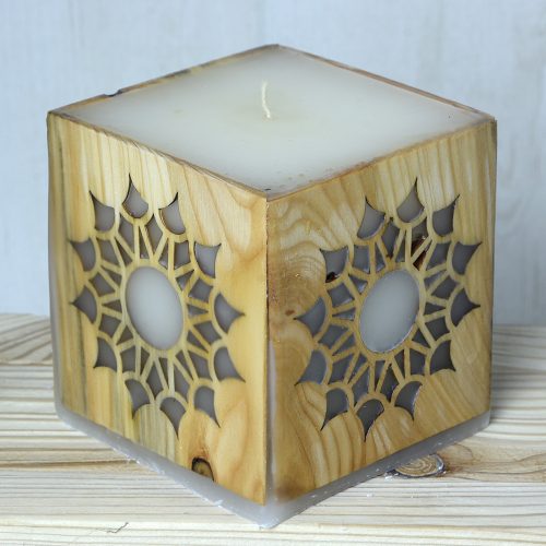 Mandala gyertya vörösfenyő