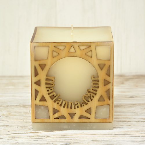 ESKÜVŐ GYERTYA - EGYEDI NÉVVEL ÉS DÁTUMMAL - PÁR