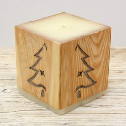 Karácsonyi Fenyőfa Gyertya vörösfenyőből