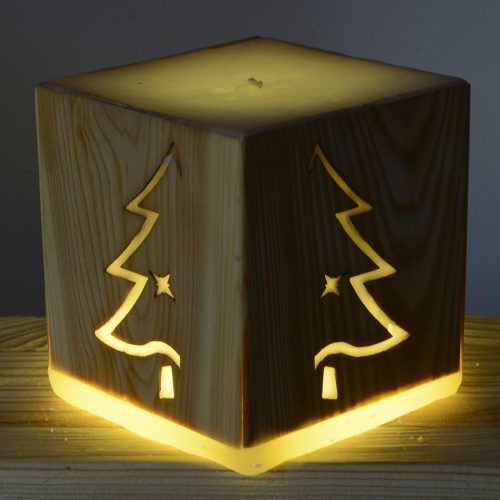 Karácsonyi Fenyőfa Gyertya vörösfenyőből