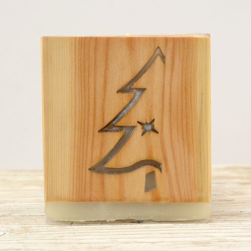 Karácsonyi Fenyőfa Gyertya vörösfenyőből