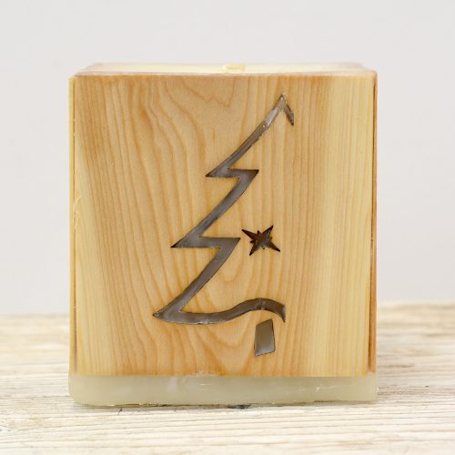 Karácsonyi Fenyőfa Gyertya vörösfenyőből