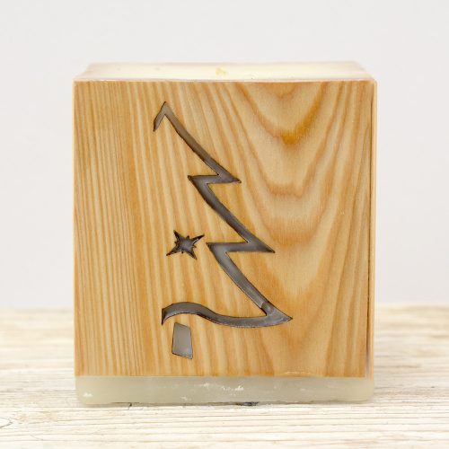 Karácsonyi Fenyőfa Gyertya vörösfenyőből