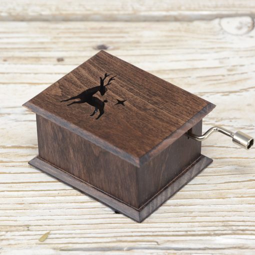 Jingle Bells music box dark walnut