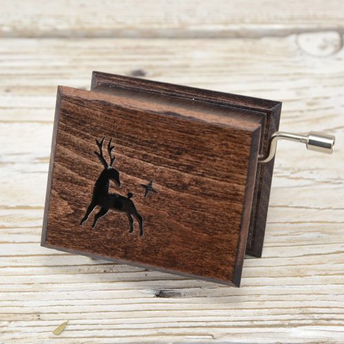 Jingle Bells music box dark walnut