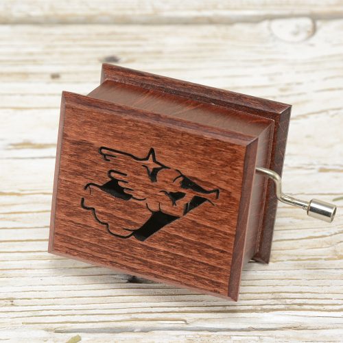 Mennyből az angyal zenedoboz mahagóni