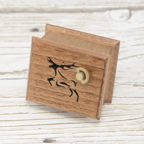 We Wish You a Merry Christmas wind-up music box antique pine