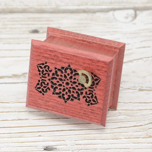 Brahms Lullaby wind-up music box red