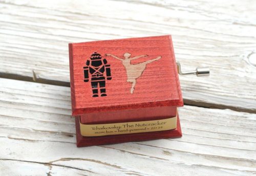 Nutcracker ballerina music box red