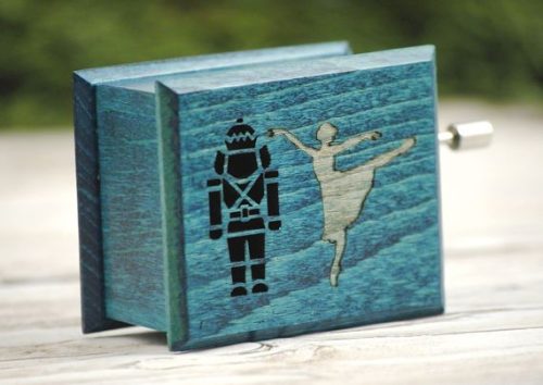 Nutcracker ballerina music box turquoise