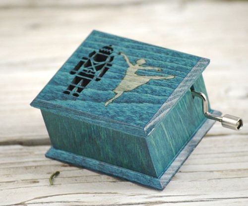 Nutcracker ballerina music box turquoise