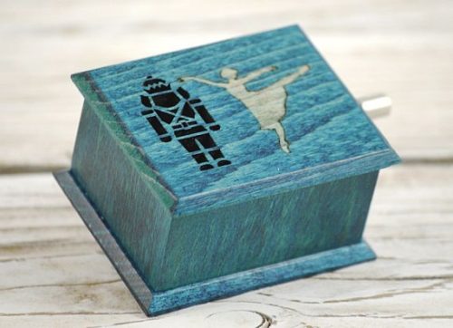 Nutcracker ballerina music box turquoise