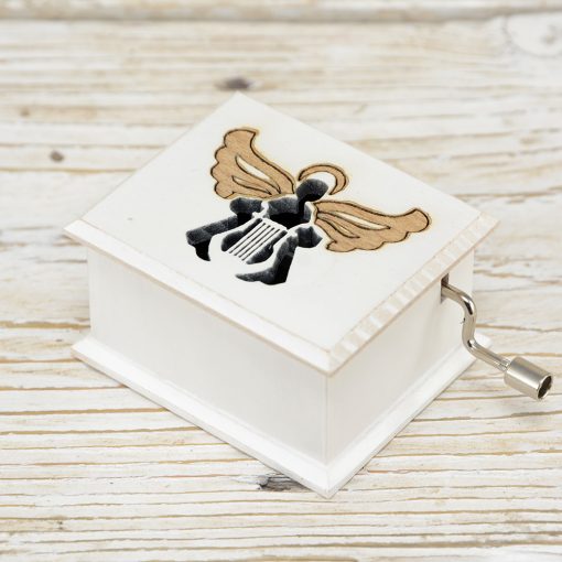 Mozart Lullaby music box vintage white